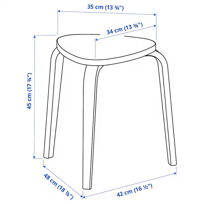 IKEA KYRRE Stool, birch (45x42 cm)