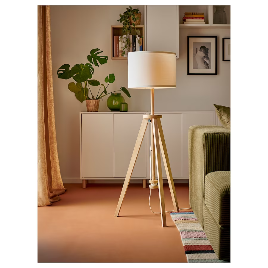 IKEA LAUTERS Floor lamp, ash/white