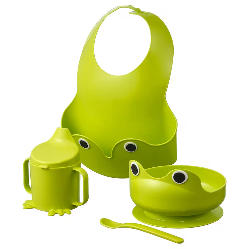 IKEA MATA 4-piece eating set, green