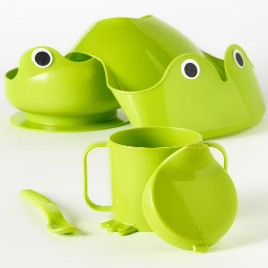 IKEA MATA 4-piece eating set, green