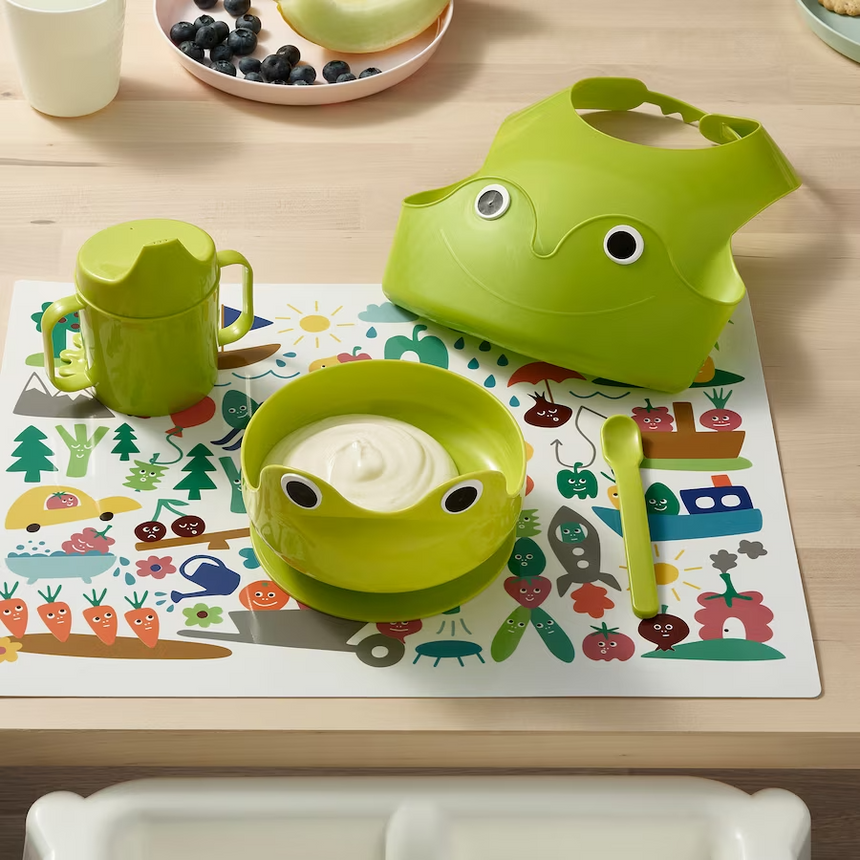 IKEA MATA 4-piece eating set, green