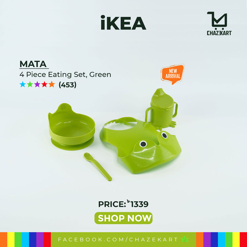 IKEA MATA 4-piece eating set, green