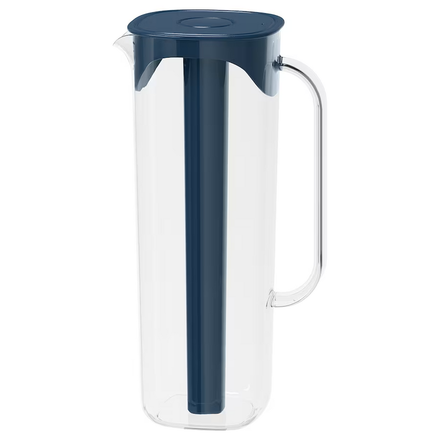 IKEA MOPPA Jug with Lid, Dark Blue/Transparent, 1.7 L