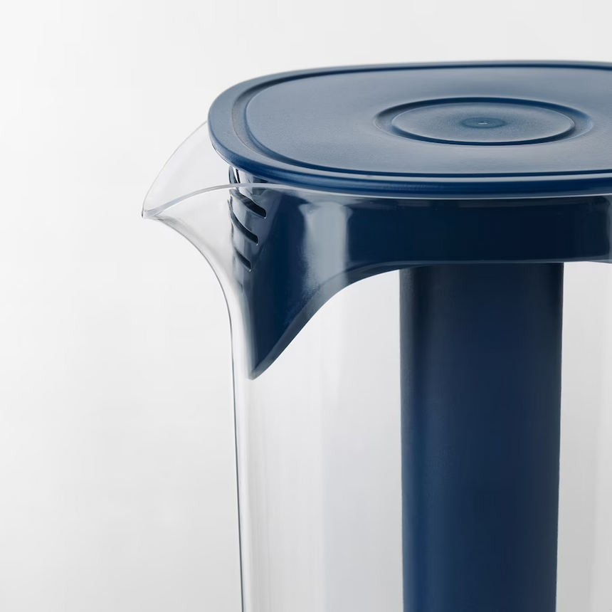 IKEA MOPPA Jug with Lid, Dark Blue/Transparent, 1.7 L