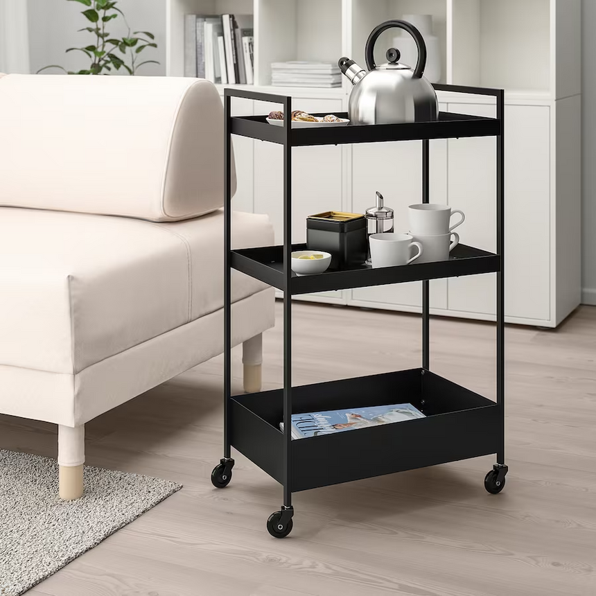 IKEA NISSAFORS Trolley, Black, 50.5x30x83 cm