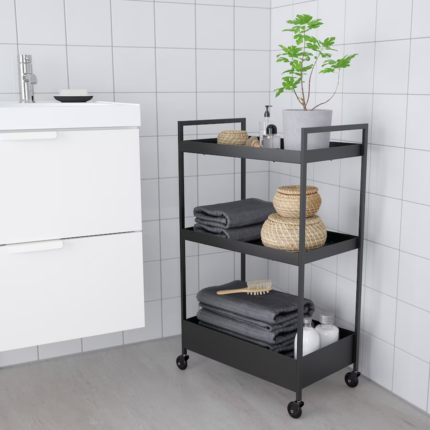 IKEA NISSAFORS Trolley, Black, 50.5x30x83 cm