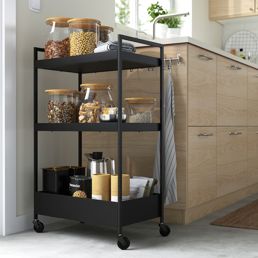 IKEA NISSAFORS Trolley, Black, 50.5x30x83 cm