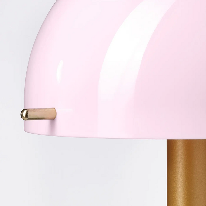 IKEA NODMAST LED portable lamp, battery operated, light pink/dark grey-green, 26 cm