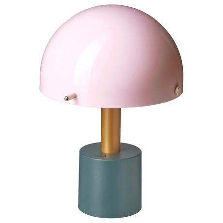 IKEA NODMAST LED portable lamp, battery operated, light pink/dark grey-green, 26 cm