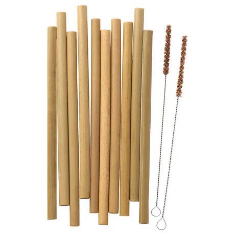 IKEA OKUVLIG Drinking straws/cleaning brushes, bamboo/palm