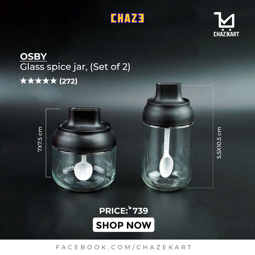 CHAZE OSBY Glass Spice Jar set of 2