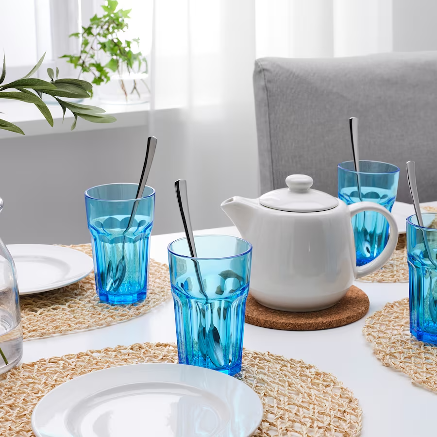 IKEA POKAL Glass, blue, 35 cl