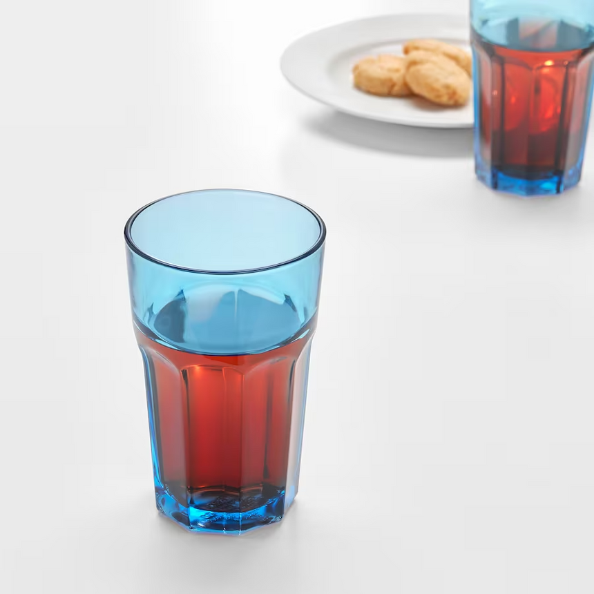 IKEA POKAL Glass, blue, 35 cl