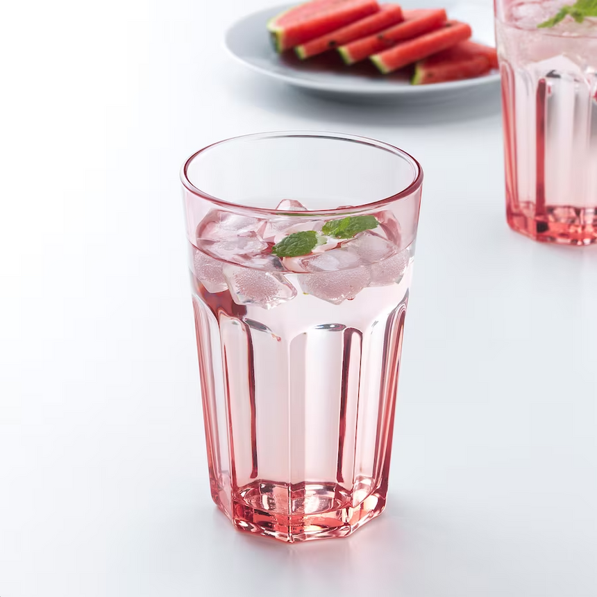 IKEA POKAL Glass, pink, 35 cl