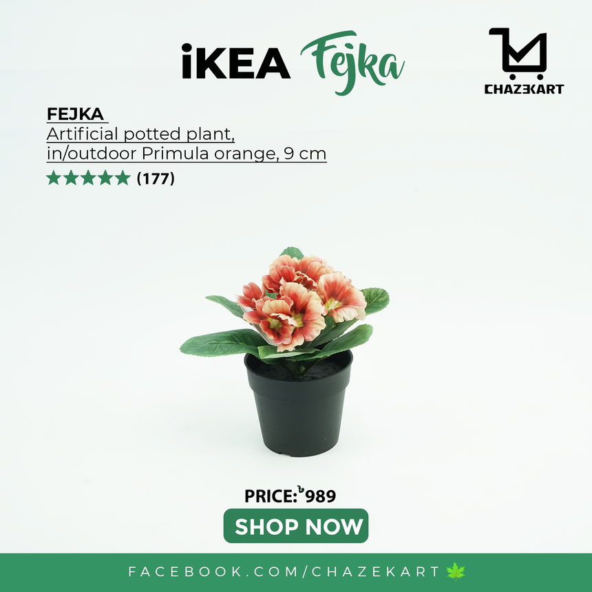 IKEA FEJKA Artificial potted plant, in/outdoor/primula orange, 9 cm