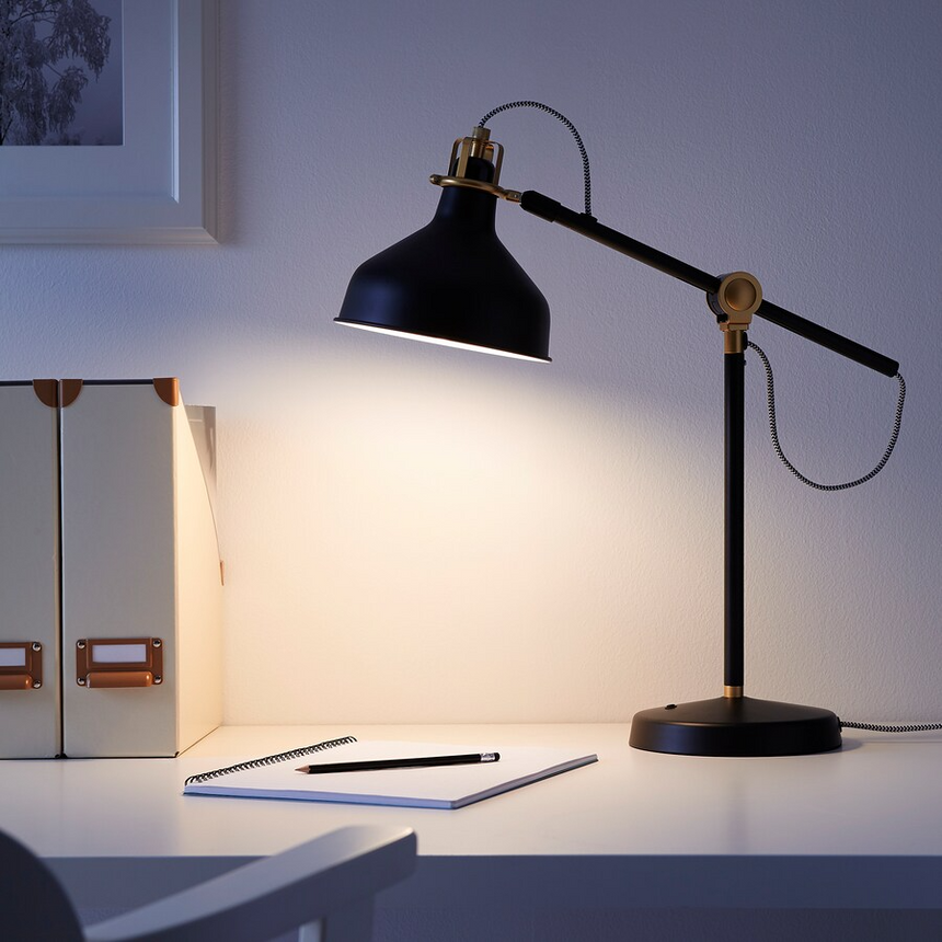 IKEA RANARP Work lamp with LED bulb, black