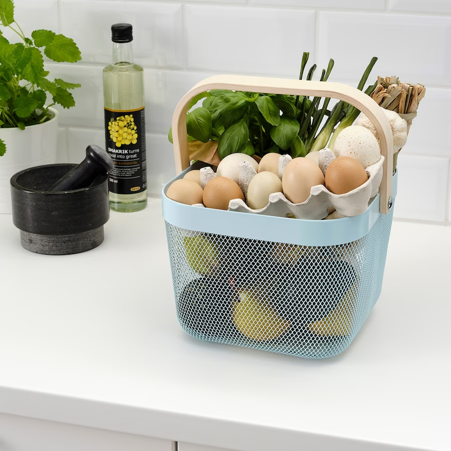 IKEA RISATORP Basket, Pale Blue, 25x26x18 cm