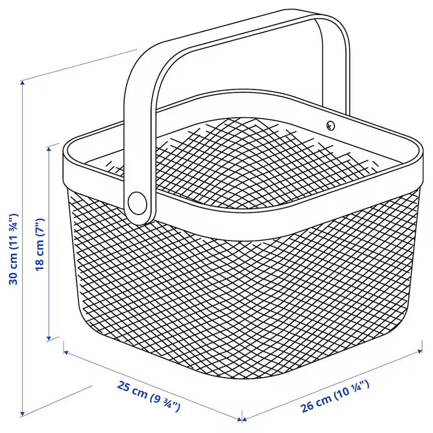 IKEA RISATORP Basket, Pale Blue, 25x26x18 cm