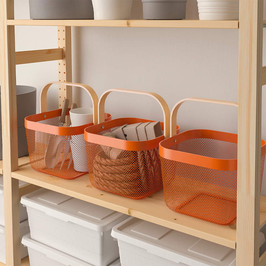 IKEA RISATORP Basket, Orange, 25x26x18 cm