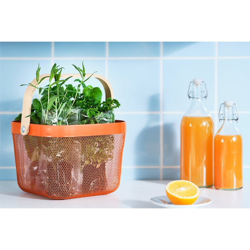 IKEA RISATORP Basket, Orange, 25x26x18 cm