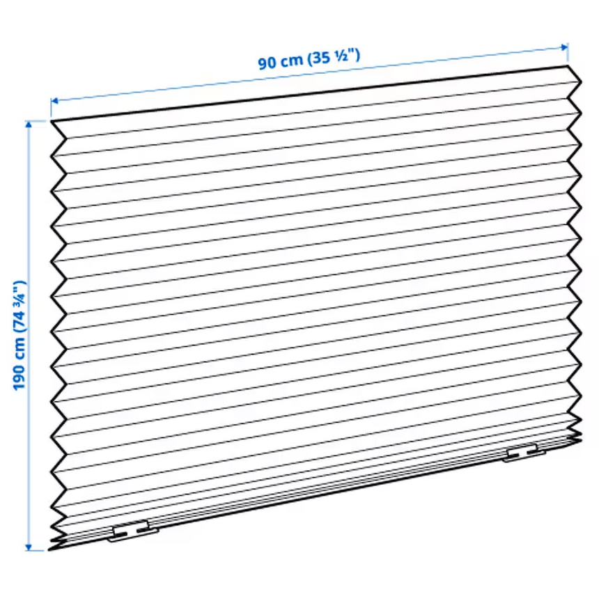 IKEA SCHOTTIS Pleated blind, white, 90x190 cm