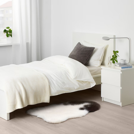 IKEA SIDOREMSA Rug, white/brown, 65x95 cm