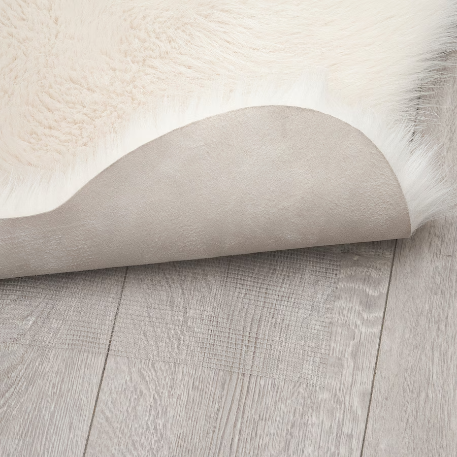 IKEA SIDOREMSA Rug, white/brown, 65x95 cm