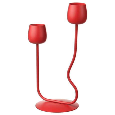 SILVERPARON candlestick/tealight holder, bright red, 29 cm