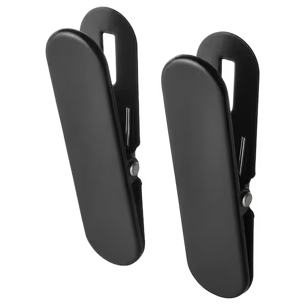 IKEA SKADIS Clip, black, set of 2