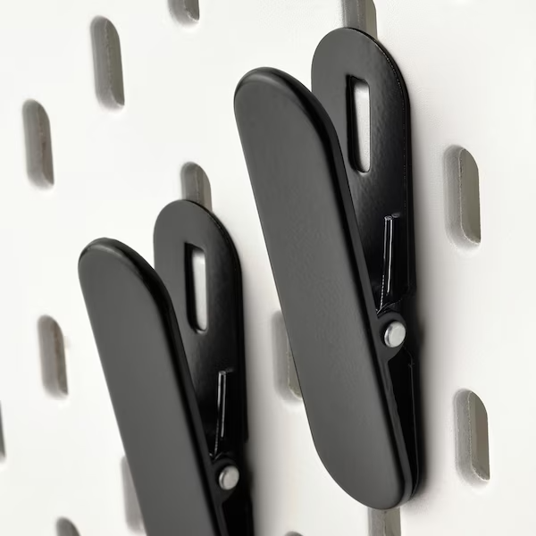 IKEA SKADIS Clip, black, set of 2