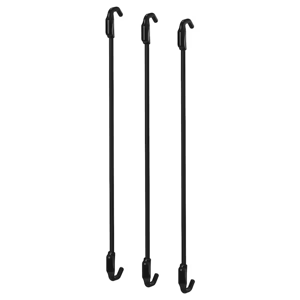 IKEA SKADIS Elastic Cord, Black, Set of 3