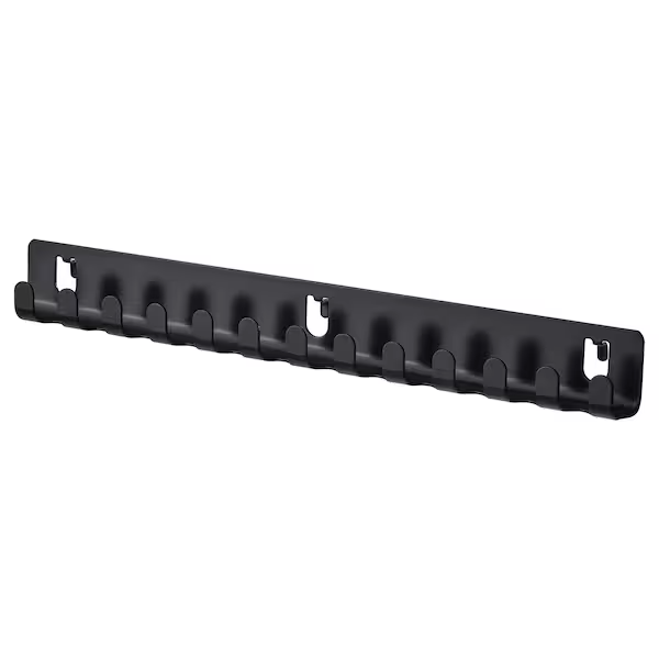 IKEA SKADIS Hook Rack, Black 28 cm