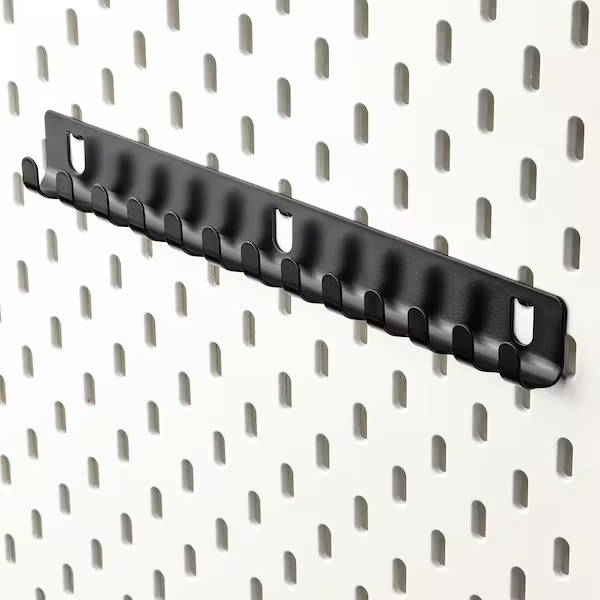 IKEA SKADIS Hook Rack, Black 28 cm