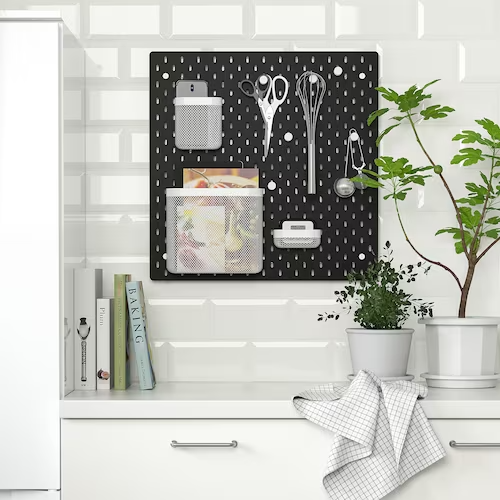 IKEA SKADIS Pegboard, black, 56x56 cm