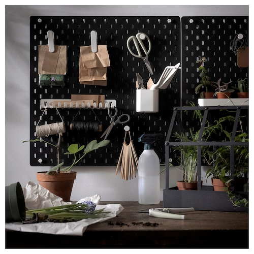 IKEA SKADIS Pegboard, black, 56x56 cm