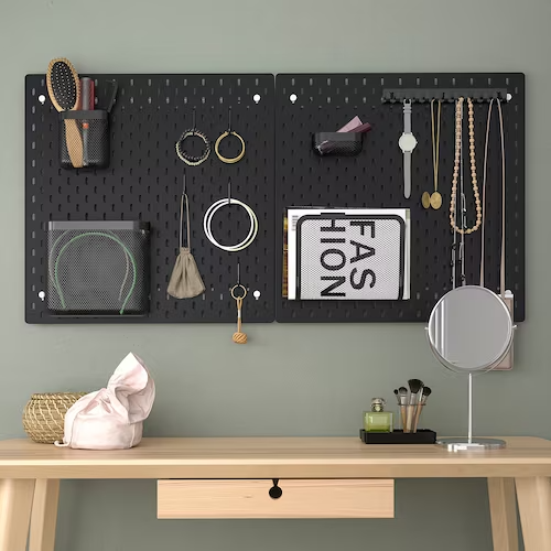 IKEA SKADIS Pegboard, black, 56x56 cm