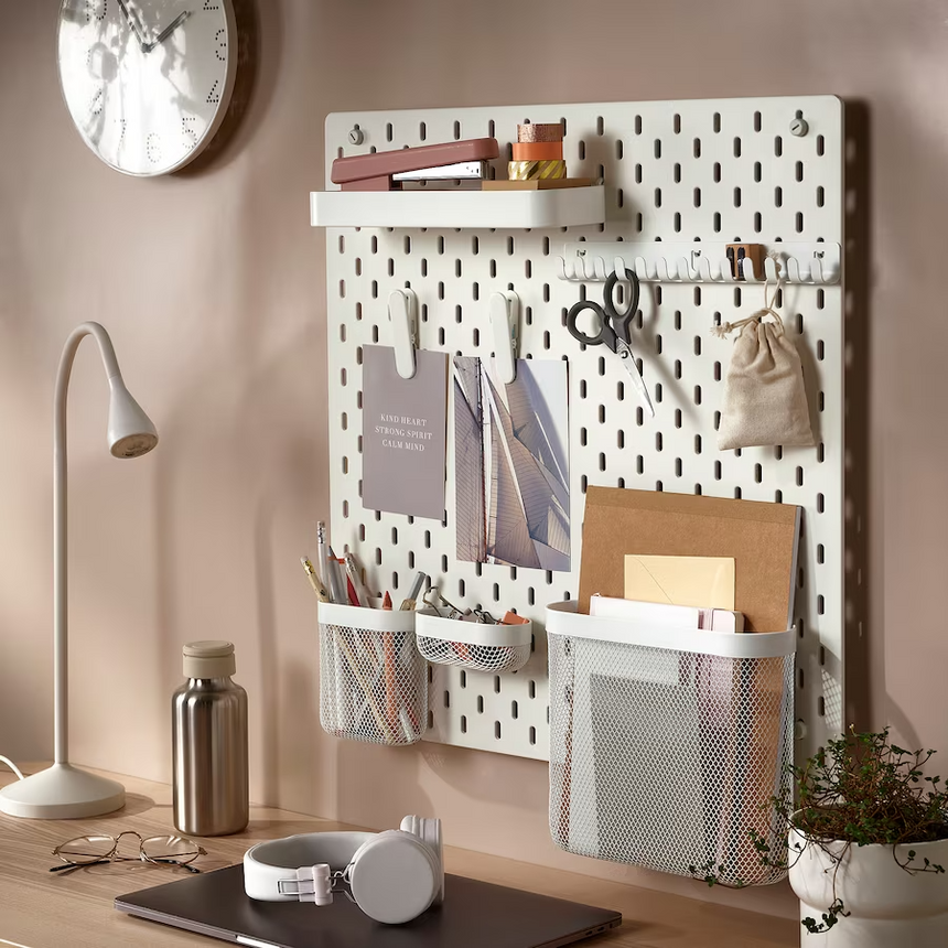 IKEA SKADIS Pegboard, white, 56x56 cm