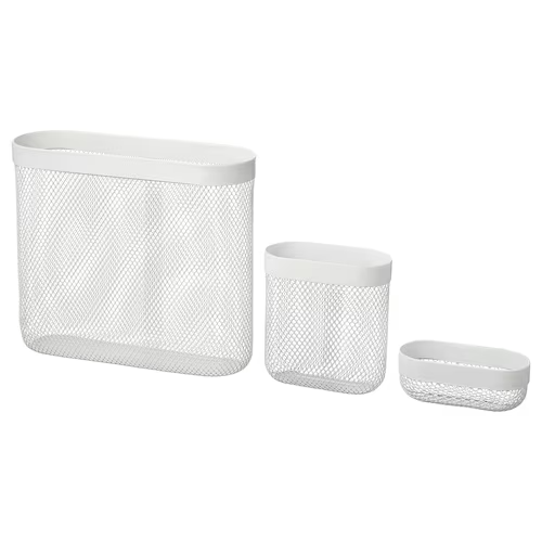 IKEA SKADIS Storage Basket, Set of 3 White