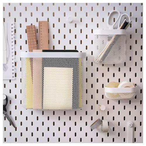 IKEA SKADIS Storage Basket, Set of 3 White