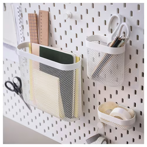 IKEA SKADIS Storage Basket, Set of 3 White