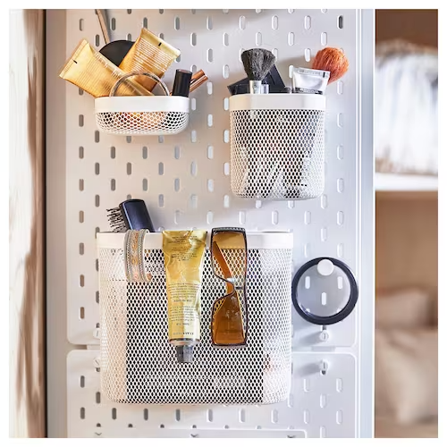 IKEA SKADIS Storage Basket, Set of 3 White