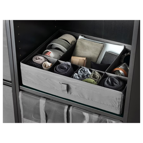 IKEA, SKUBB Box with compartments, Dark Grey, 44x34x11 cm