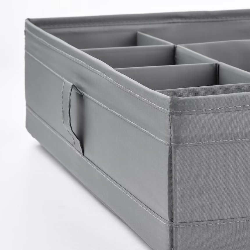 IKEA, SKUBB Box with compartments, Dark Grey, 44x34x11 cm