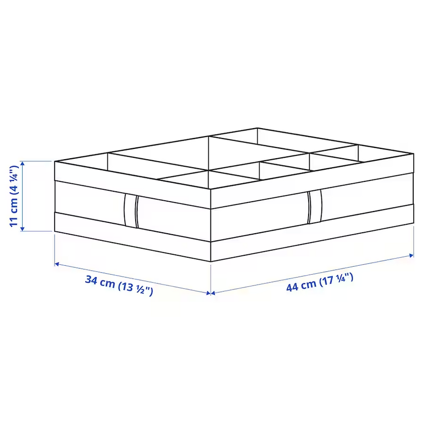 IKEA, SKUBB box with compartments white 44x34x11 cm (Prebook)