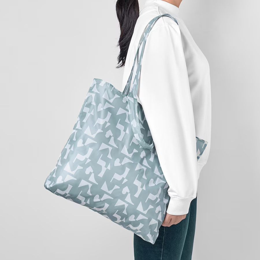 IKEA SKYNKE Carrier bag, grey-blue, 45x36 cm