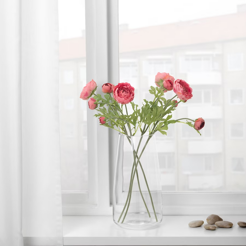 SMYCKA Artificial flower, Ranunculus/dark pink, 52 cm