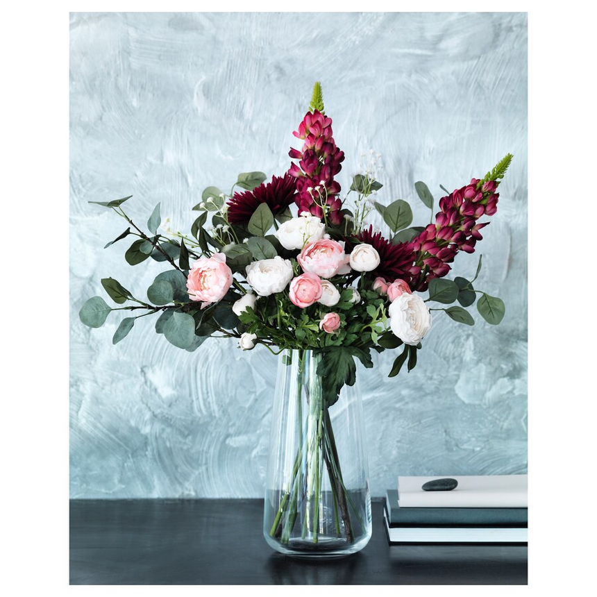 SMYCKA Artificial flower, Ranunculus/pink, 52 cm