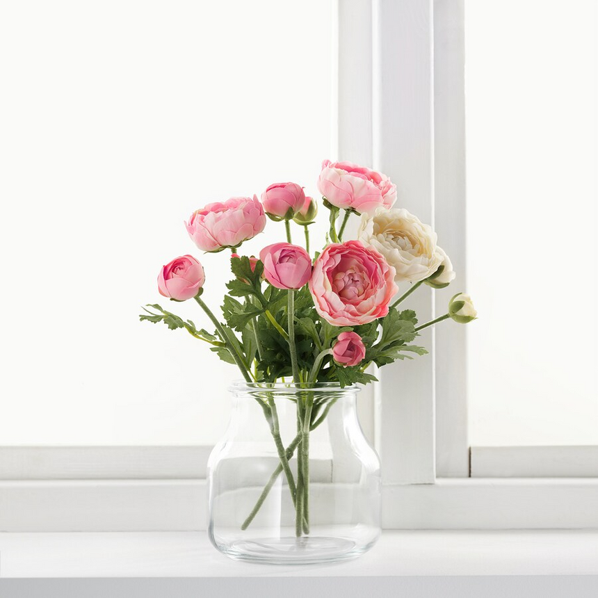 SMYCKA Artificial flower, Ranunculus/pink, 52 cm