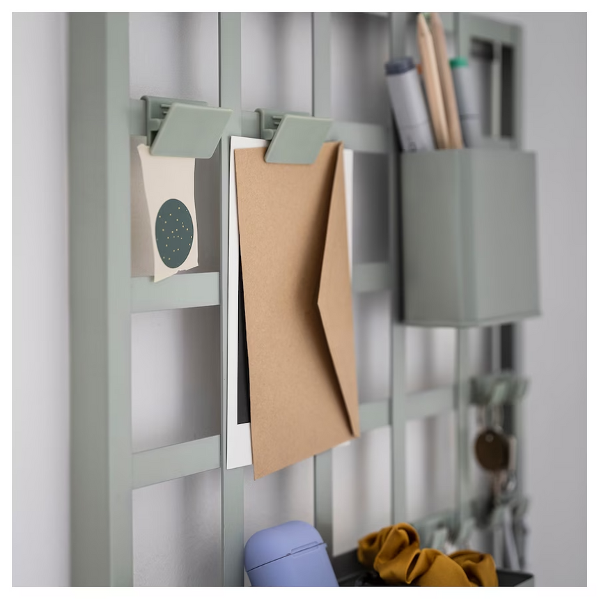 IKEA SNICKRA 8-piece storage board set, grey-green, 38x38 cm