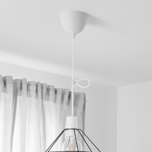 IKEA SUNNEBY Electrical Wire for Hanging Lamp, White, Cloth, 180 cm